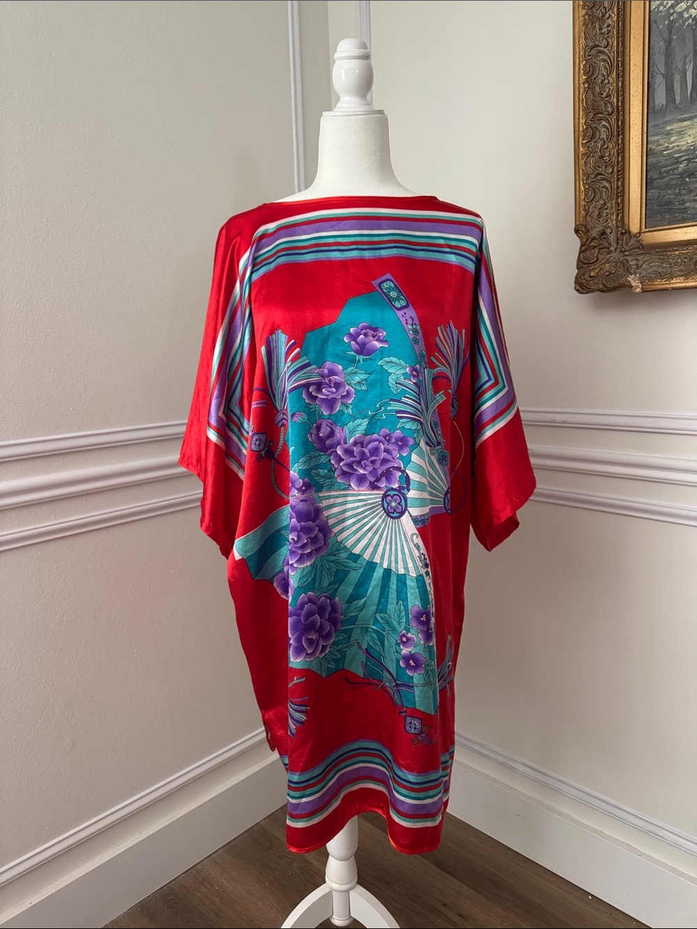 Floral Fan Kimono-Style Tunic